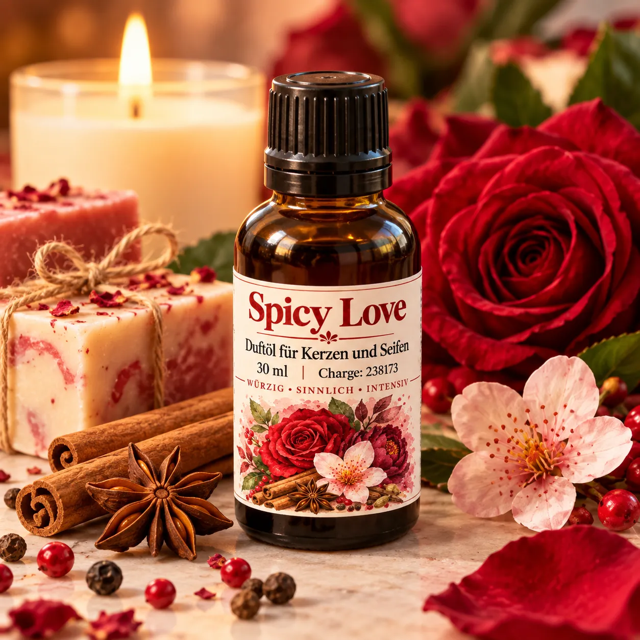 Bienenwagner Spicy Love Duftöl 30 ml würzig für Kerzen