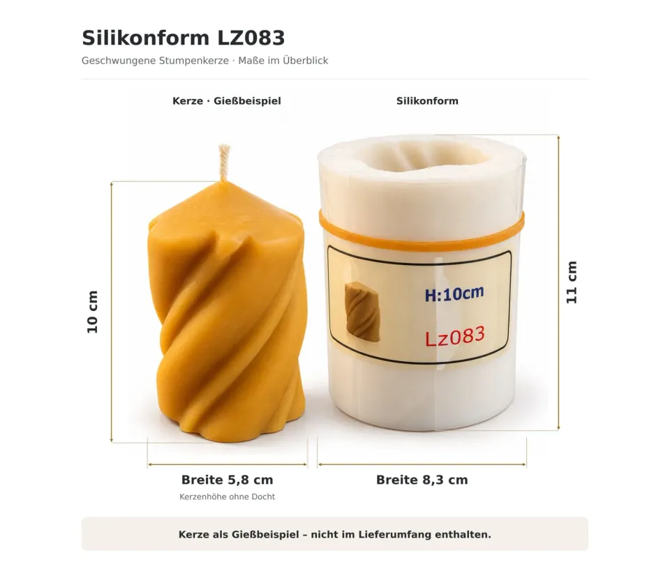 Bienenwagner Kerzengießform Waben-Stumpenkerze 10,5 cm