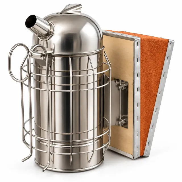 Bienenwagner Smoker Leder Bienenraucher 10x26 cm Hitzeschutz