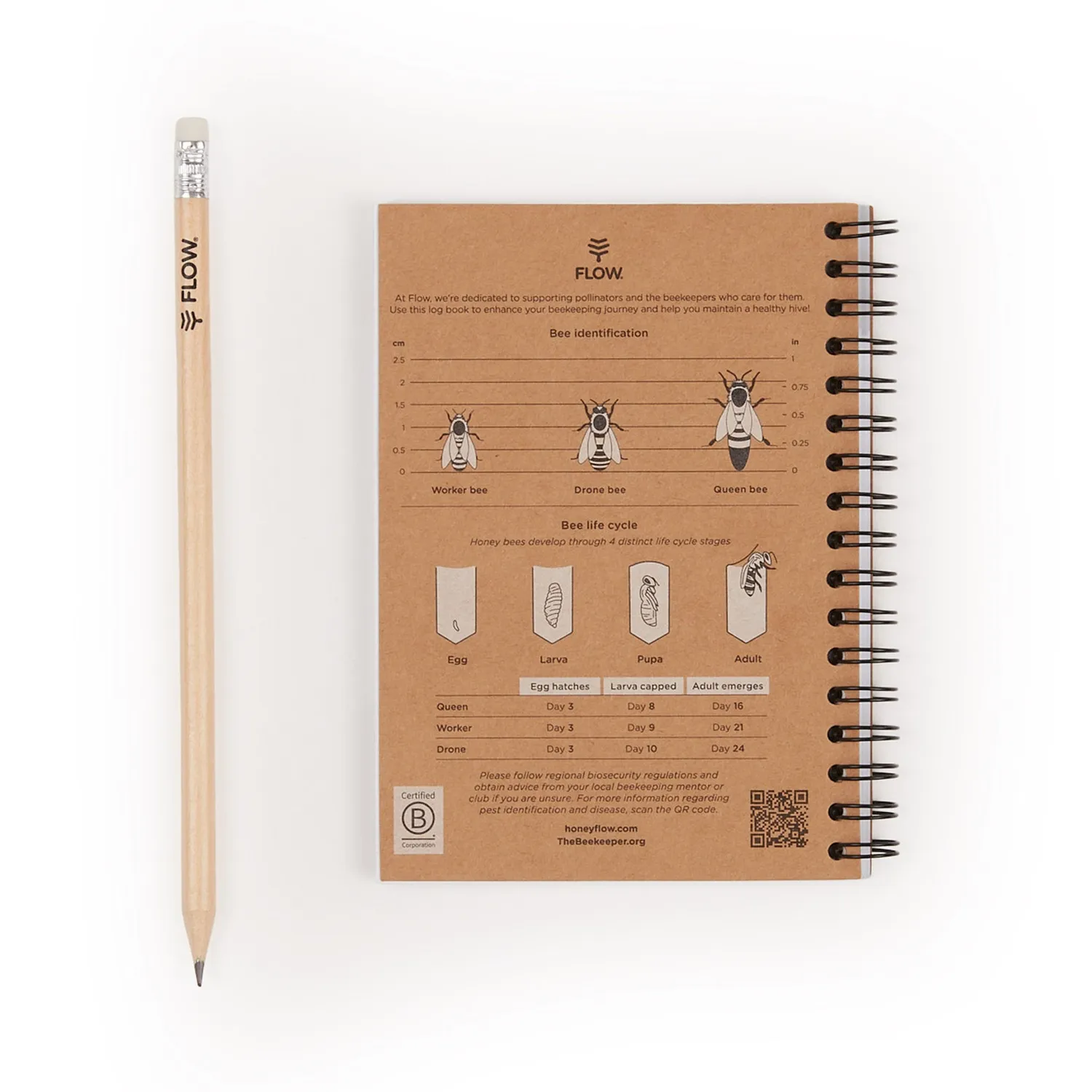 Flow Hive Beekeeping Log Book Stockbuch mit Bleistift