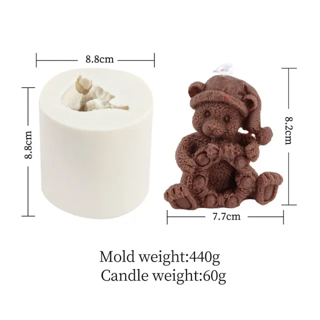 Bienenwagner Kerzengießform Lz174 Teddybär Silikon 8x7 cm