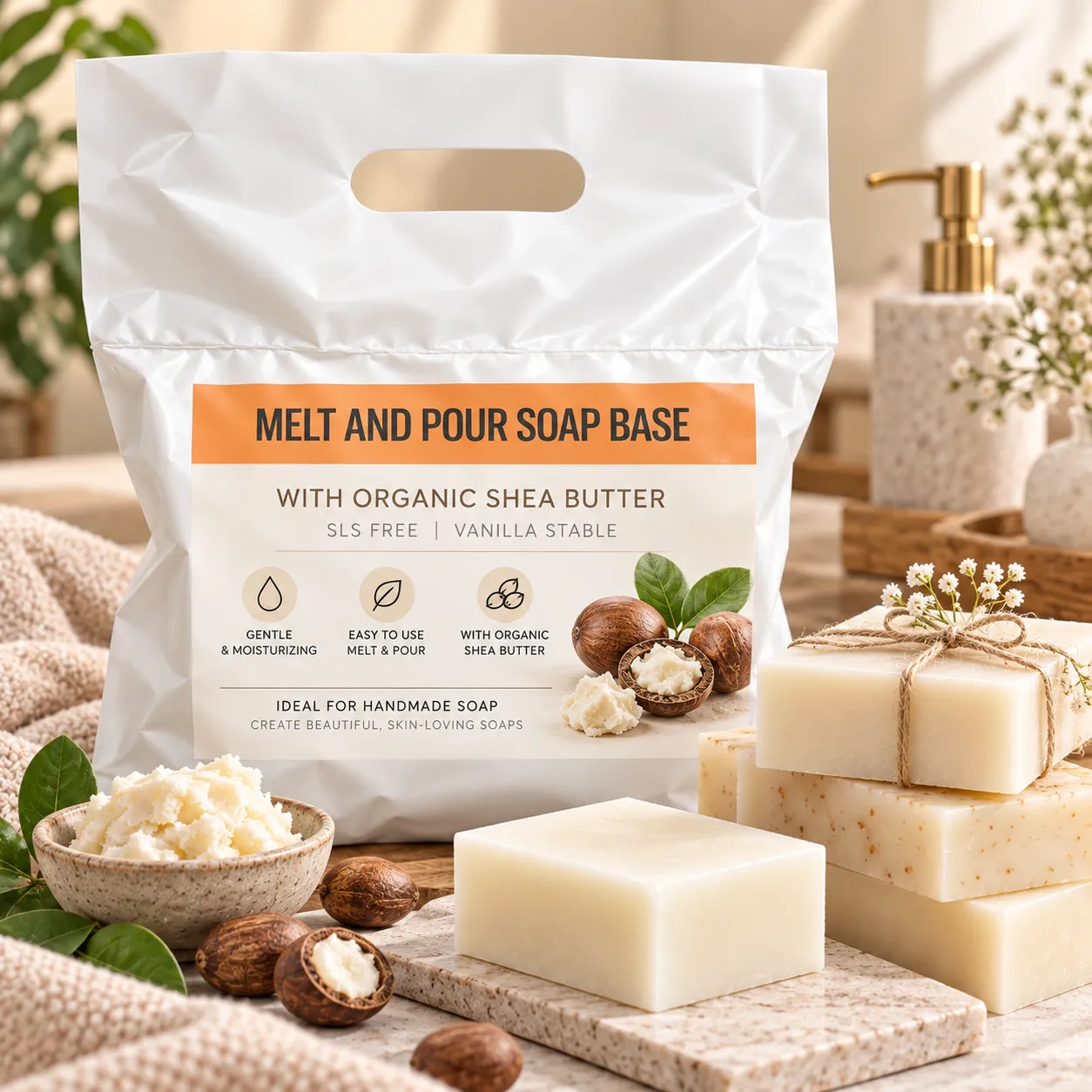 Bienenwagner Bio-Sheabutter Seifenbasis weiß 1 kg