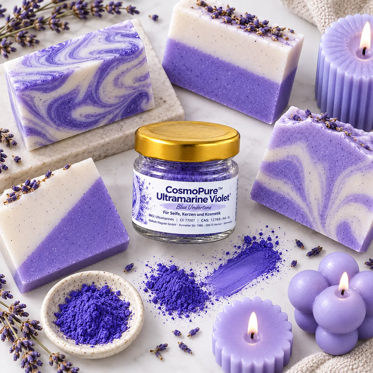 Bienenwagner Ultramarin Violett Pigment 1 Seifenfarbe Glas Blauton