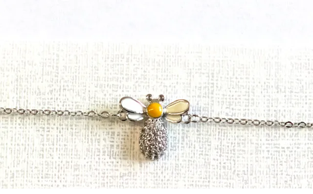 Bienenwagner Bienen Armkette Edelstahl mit Steinchen