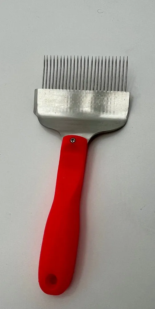 Bienenwagner Entdecklungsgabel Rot Neon gebogen Edelstahl
