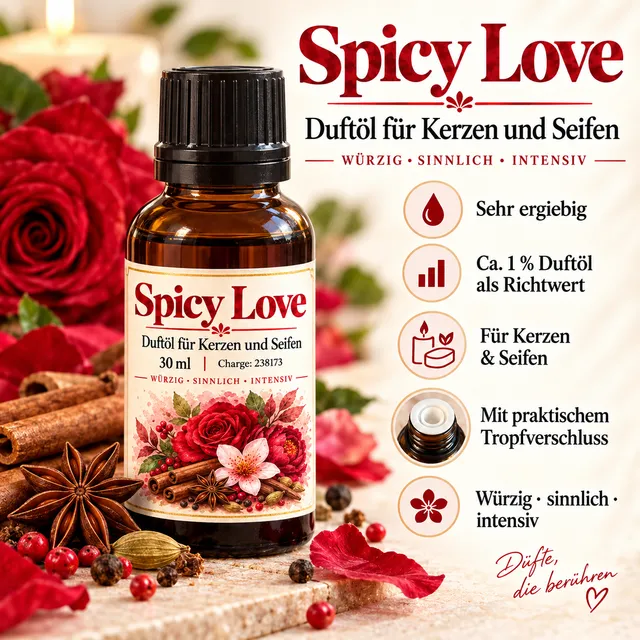 Bienenwagner Spicy Love Duftöl für Kerzen und Seifen 30 ml würzig