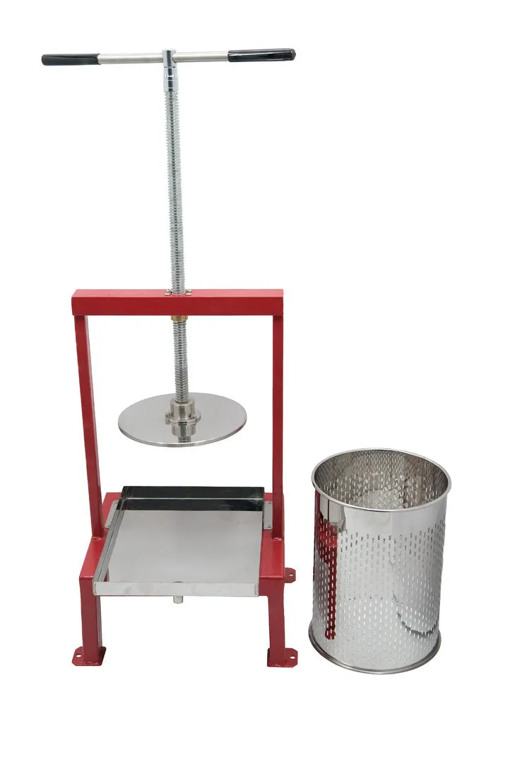 Bienenwagner Honigpresse Edelstahl 10 l Wachspresse rot