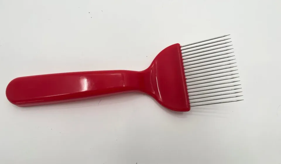 Bienenwagner Entdeckelungsgabel gerade Nadeln rot