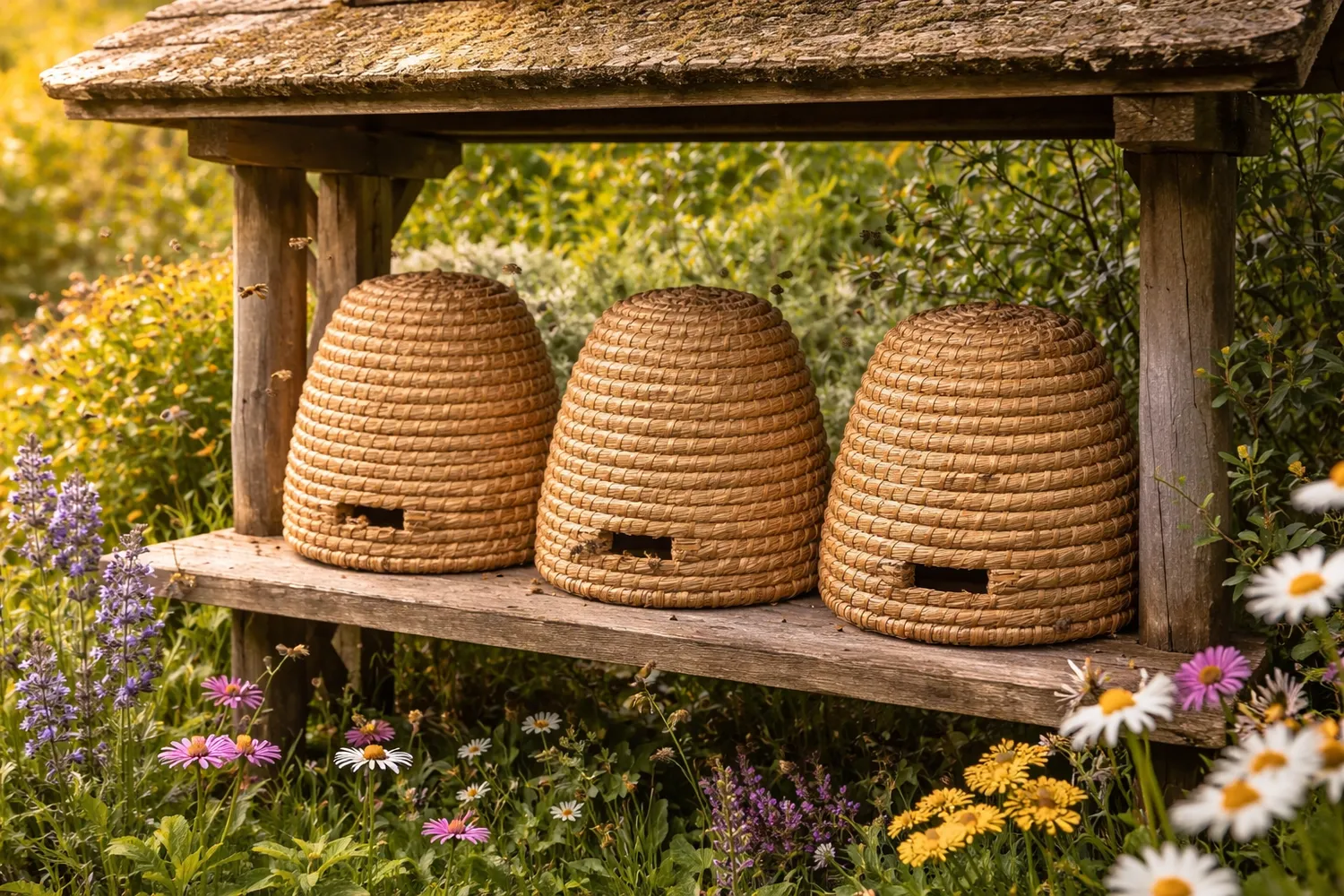 Bienenwagner Bienenkorb Stroh Handarbeit