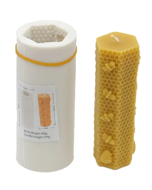Bienenwagner Bienen Säulenkerze Silikon-Kerzenform 14,5x5 cm