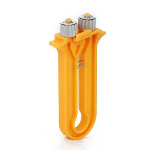 Bienenwagner Drahtspanner Rillenrad gelb 13 cm Kunststoff