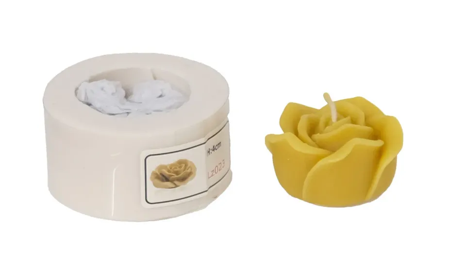 Bienenwagner Lz023 Kerzenform Rose Silikon Bienenwachs 54 g