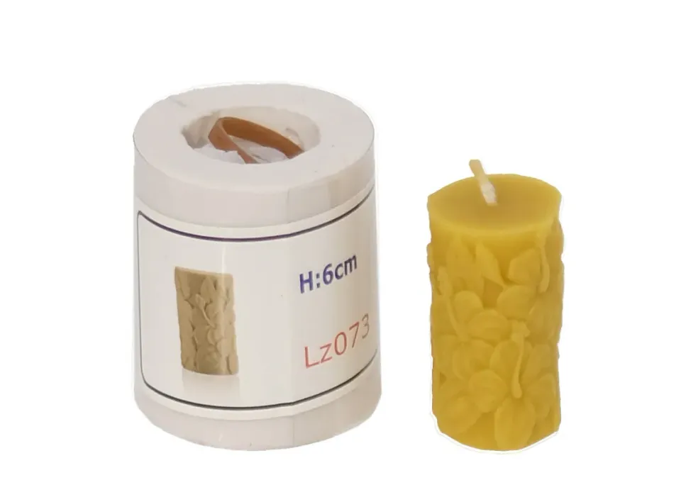 Bienenwagner Kerzenform LZ073 Silikon Stumpenkerze Blumen