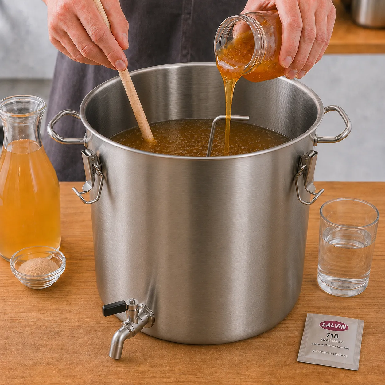 Bienenwagner Gärbehälter 35 Liter Edelstahl 8-teilig für Met