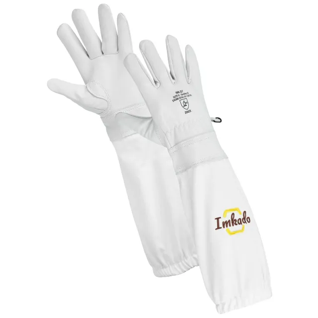 Imkado Imker-Handschuhe Rindleder lange Stulpe