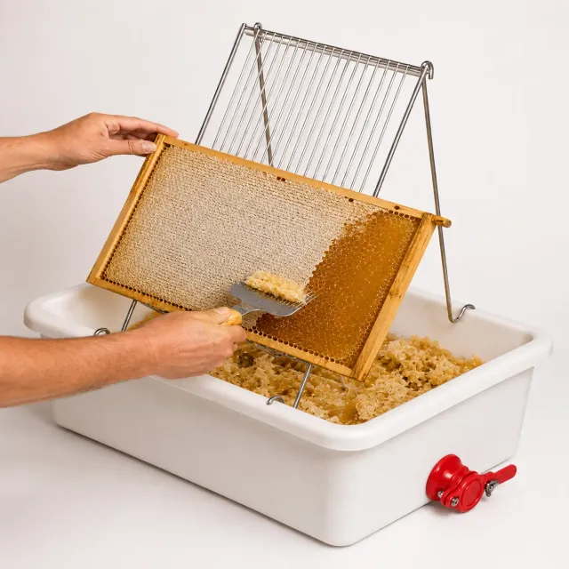 Bienenwagner Entdeckelungsgeschirr Kunststoff mit Quetschhahn