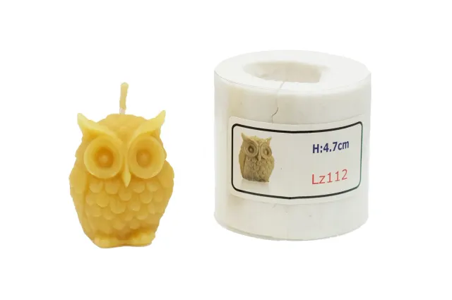 Bienenwagner Lz112 Kerzengießform kleine Eule 4x3cm