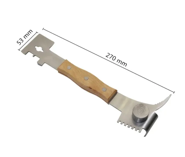 Bienenwagner Imker-Multifunktionswerkzeug Edelstahl Holzgriff