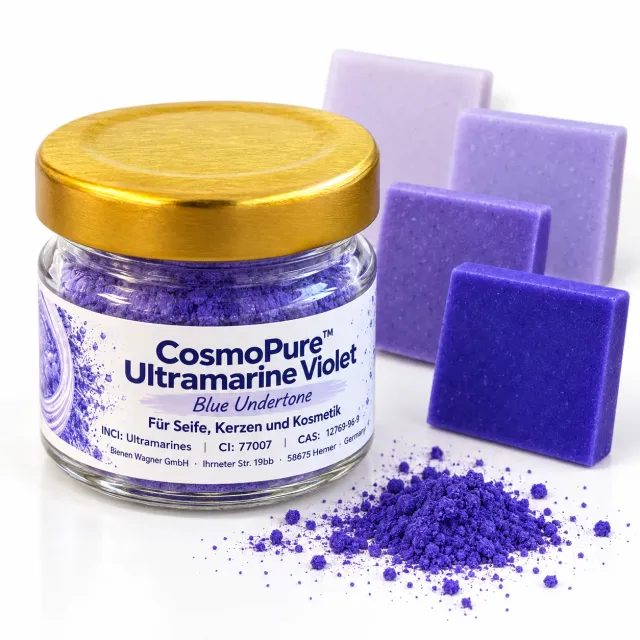 Bienenwagner Ultramarin Violett Pigment 1 Seifenfarbe Glas Blauton