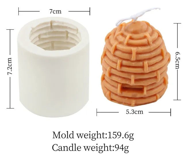 Bienenwagner Kerzengießform LZ013 Bienenkorb Mittel Silikon